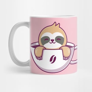 Cute Sloth In The Coffee Cup Mug